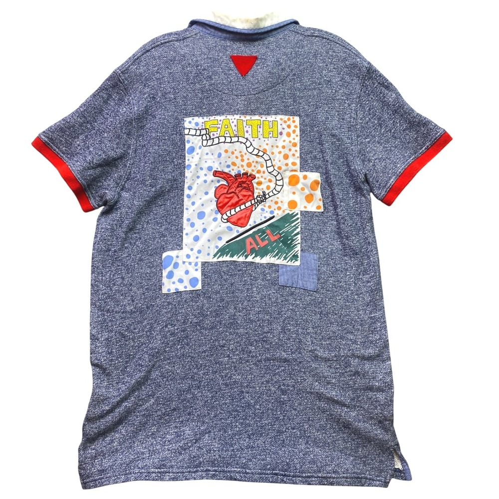 Vintage Ron Bass Shirt Mens Extra Large‎ Y2K AOP Spell Out Hip Hop Embroidered
